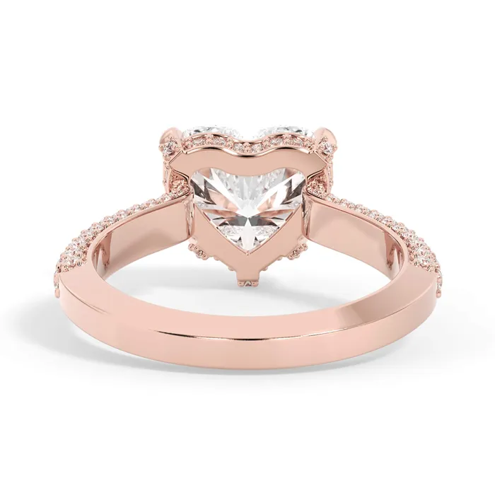 Rings deBebians Three Row Open Profile Diamond Basket Engagement Ring