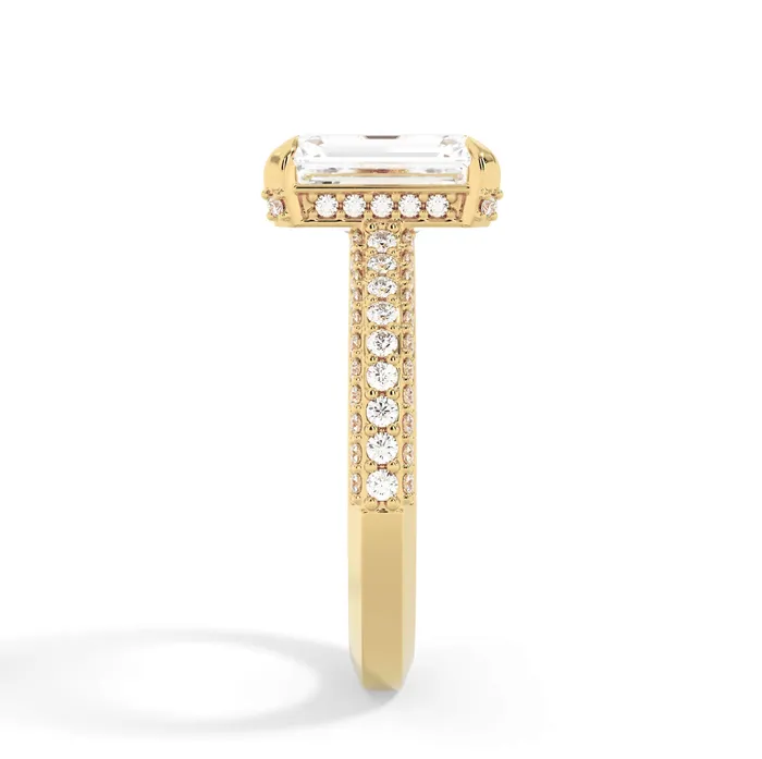 Rings deBebians Three Row Open Profile Diamond Basket Engagement Ring