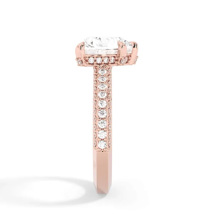 Rings deBebians Three Row Open Profile Diamond Basket Engagement Ring