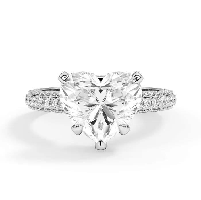 Rings deBebians Three Row Open Profile Diamond Basket Engagement Ring