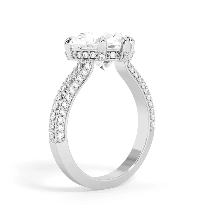 Rings deBebians Three Row Open Profile Diamond Basket Engagement Ring