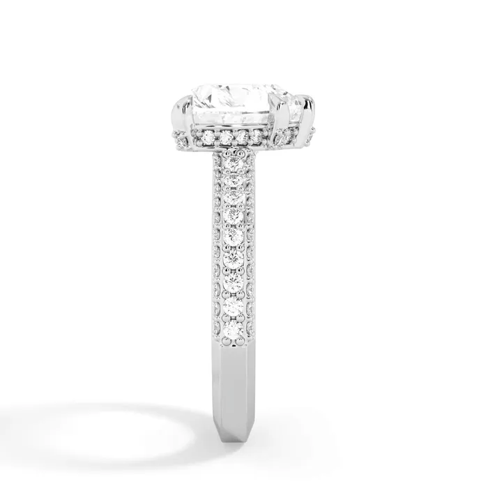 Rings deBebians Three Row Open Profile Diamond Basket Engagement Ring