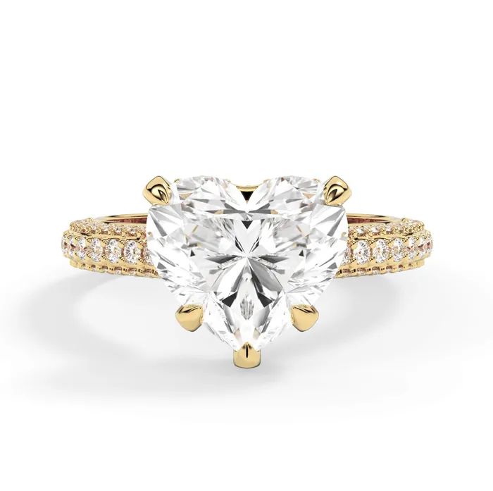 Rings deBebians Three Row Open Profile Diamond Basket Engagement Ring