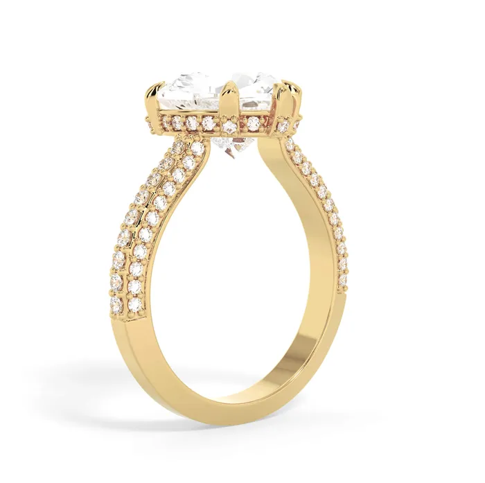 Rings deBebians Three Row Open Profile Diamond Basket Engagement Ring