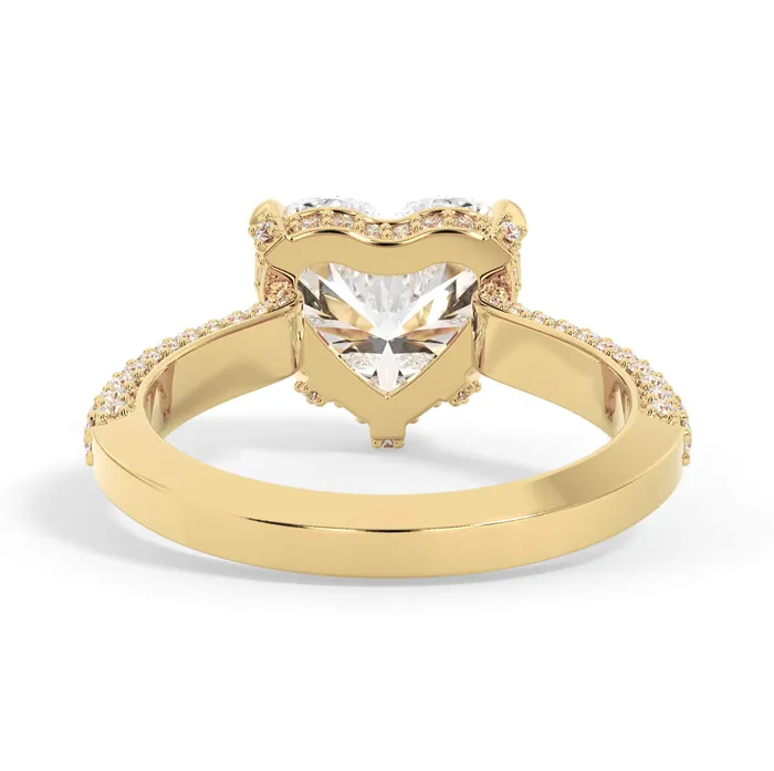 Rings deBebians Three Row Open Profile Diamond Basket Engagement Ring