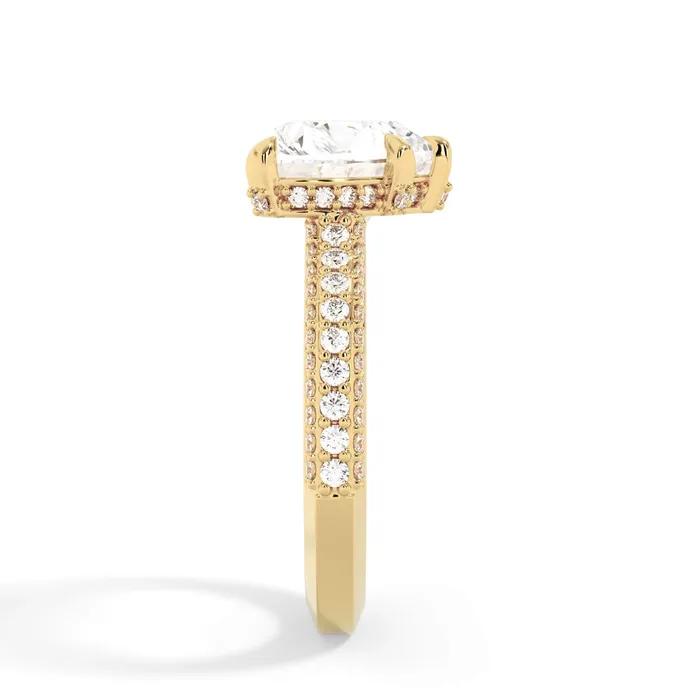 Rings deBebians Three Row Open Profile Diamond Basket Engagement Ring