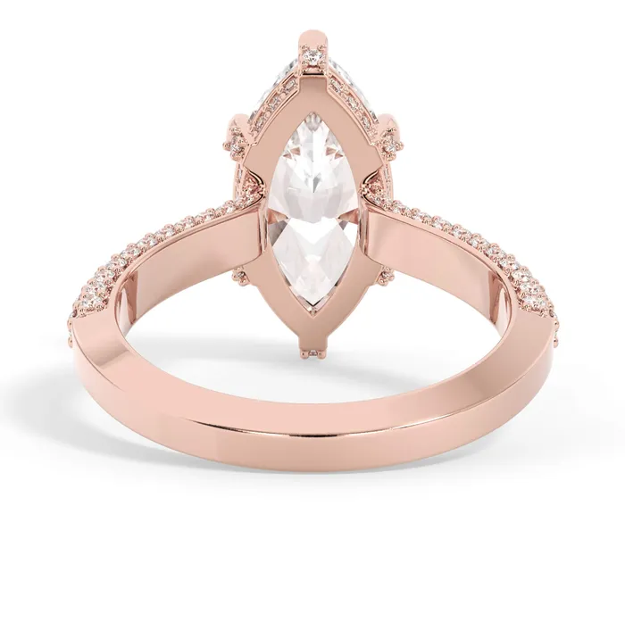 Rings deBebians Three Row Open Profile Diamond Basket Engagement Ring