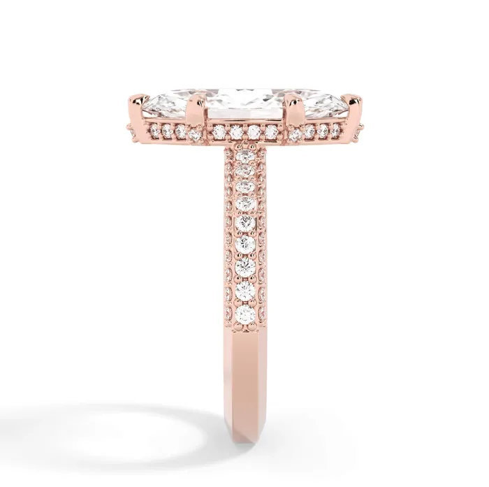 Rings deBebians Three Row Open Profile Diamond Basket Engagement Ring