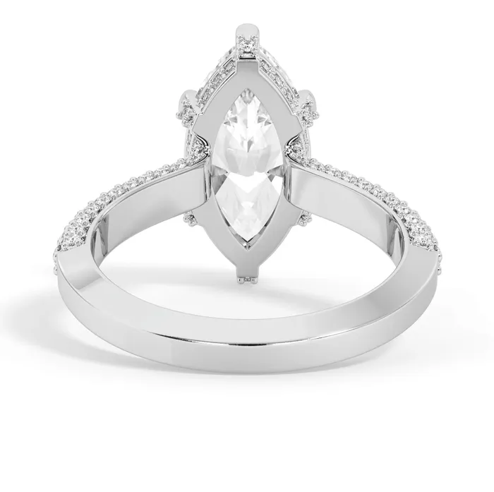 Rings deBebians Three Row Open Profile Diamond Basket Engagement Ring
