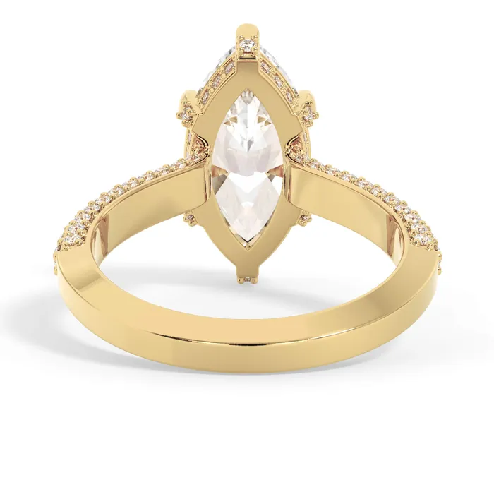 Rings deBebians Three Row Open Profile Diamond Basket Engagement Ring