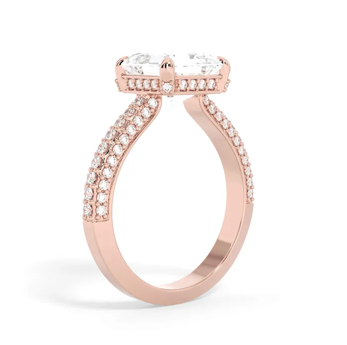 Rings deBebians Three Row Open Profile Diamond Basket Engagement Ring