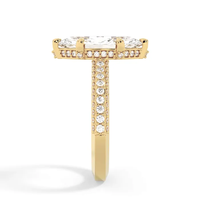 Rings deBebians Three Row Open Profile Diamond Basket Engagement Ring