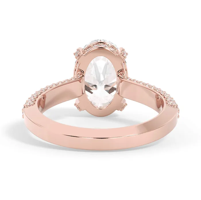 Rings deBebians Three Row Open Profile Diamond Basket Engagement Ring