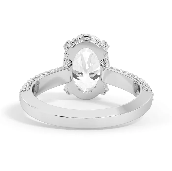 Rings deBebians Three Row Open Profile Diamond Basket Engagement Ring