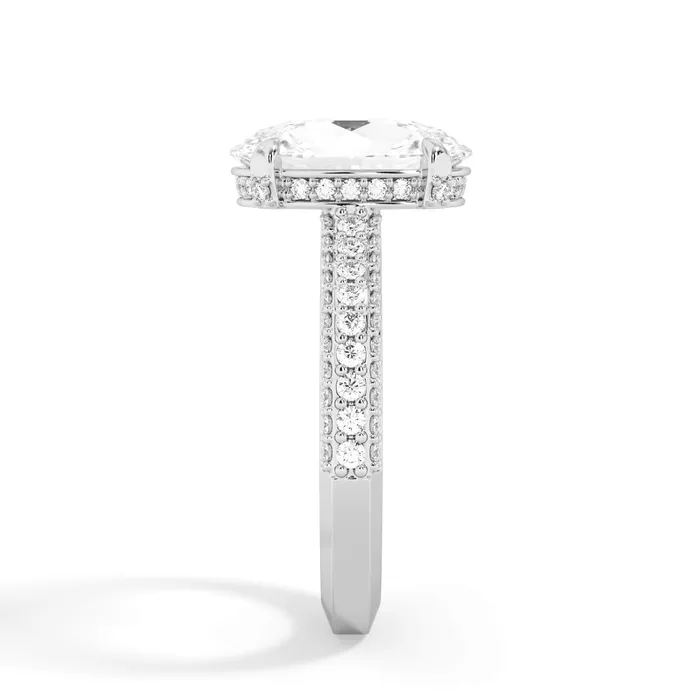 Rings deBebians Three Row Open Profile Diamond Basket Engagement Ring