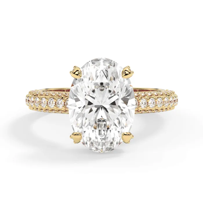 Rings deBebians Three Row Open Profile Diamond Basket Engagement Ring