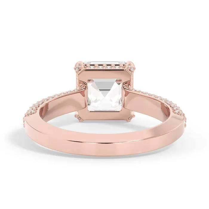 Rings deBebians Three Row Open Profile Diamond Basket Engagement Ring