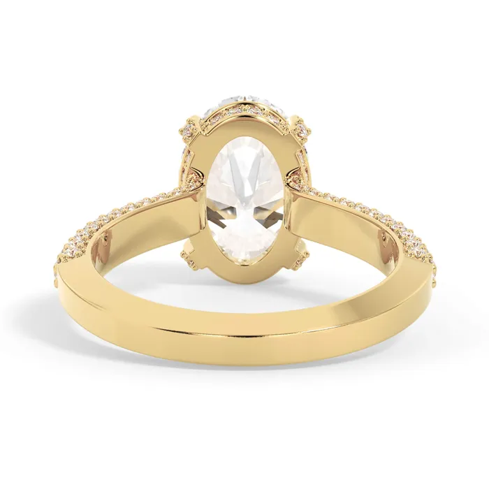 Rings deBebians Three Row Open Profile Diamond Basket Engagement Ring