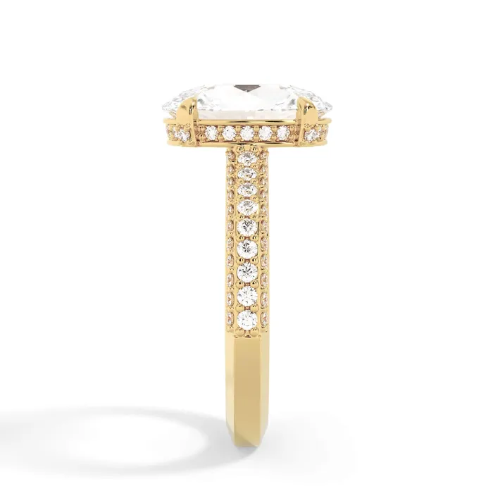 Rings deBebians Three Row Open Profile Diamond Basket Engagement Ring