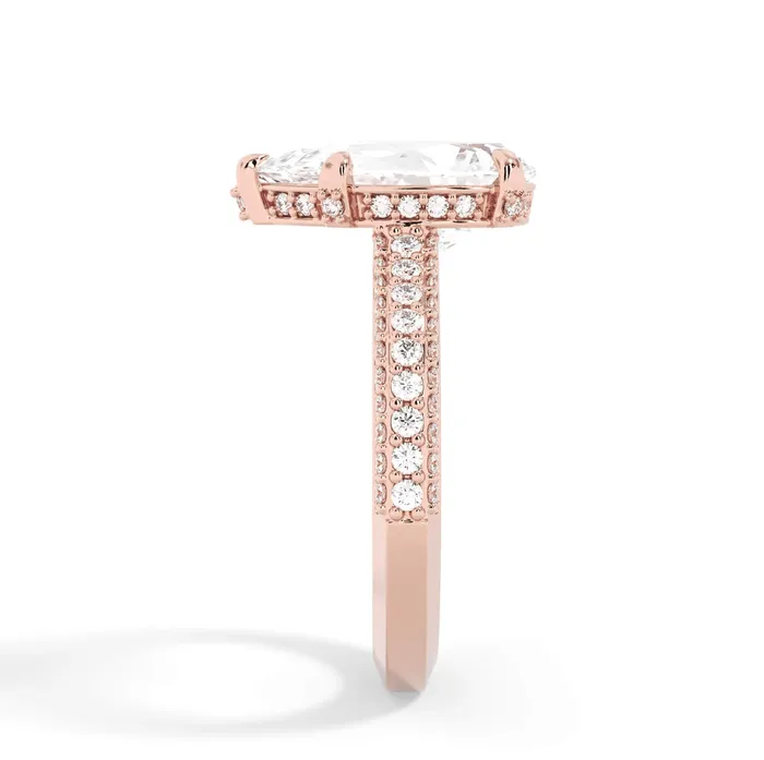 Rings deBebians Three Row Open Profile Diamond Basket Engagement Ring