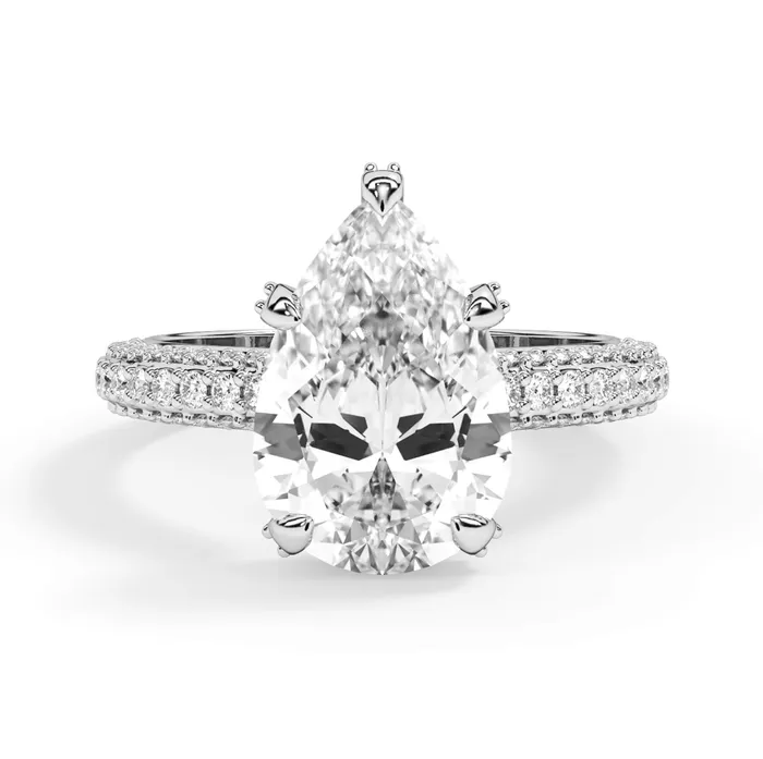 Rings deBebians Three Row Open Profile Diamond Basket Engagement Ring