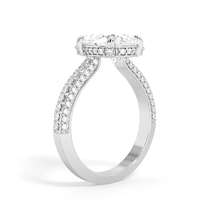 Rings deBebians Three Row Open Profile Diamond Basket Engagement Ring
