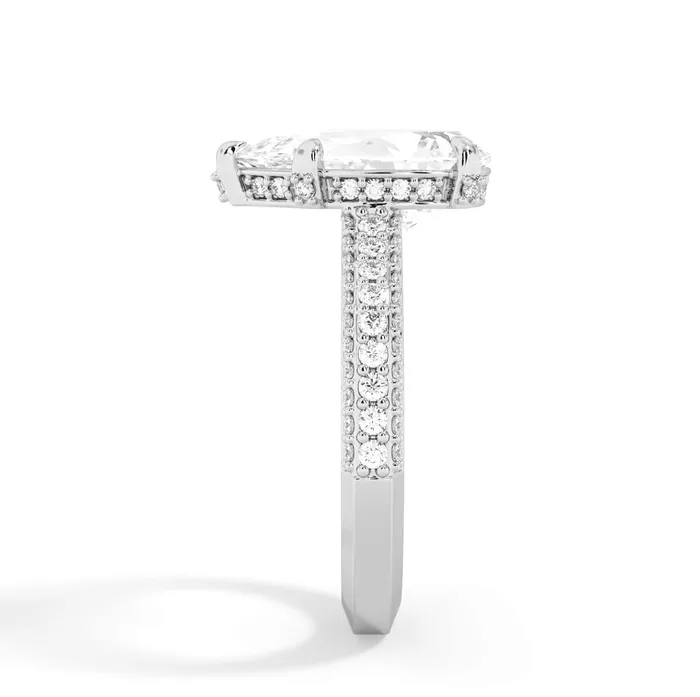Rings deBebians Three Row Open Profile Diamond Basket Engagement Ring