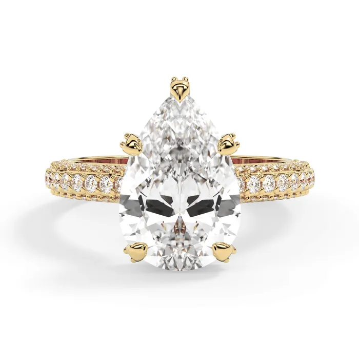 Rings deBebians Three Row Open Profile Diamond Basket Engagement Ring