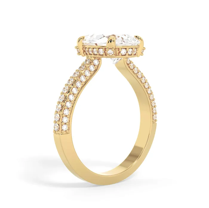 Rings deBebians Three Row Open Profile Diamond Basket Engagement Ring