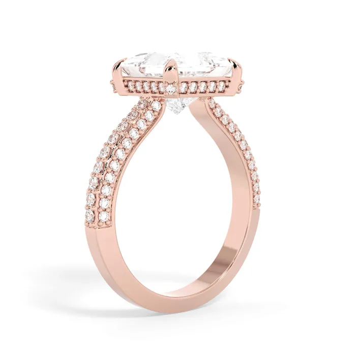 Rings deBebians Three Row Open Profile Diamond Basket Engagement Ring