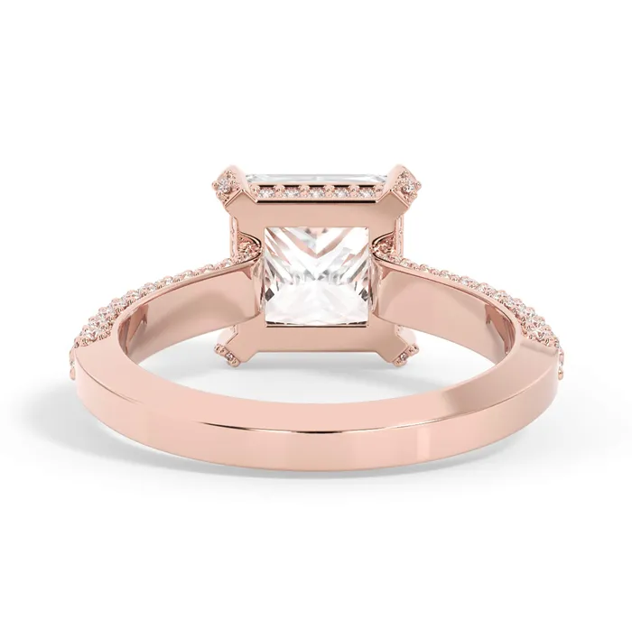 Rings deBebians Three Row Open Profile Diamond Basket Engagement Ring
