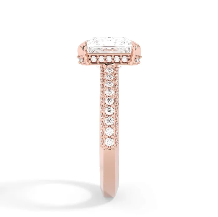 Rings deBebians Three Row Open Profile Diamond Basket Engagement Ring