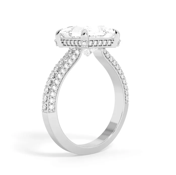 Rings deBebians Three Row Open Profile Diamond Basket Engagement Ring