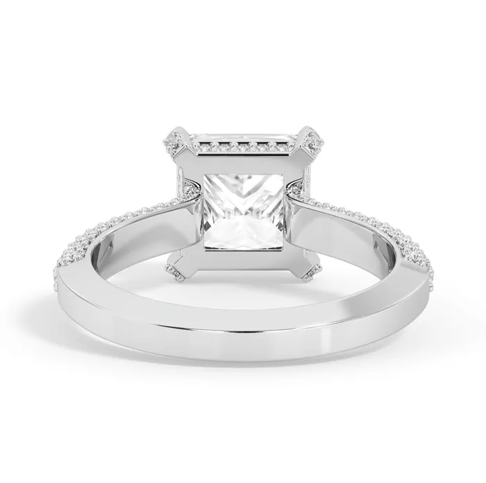 Rings deBebians Three Row Open Profile Diamond Basket Engagement Ring