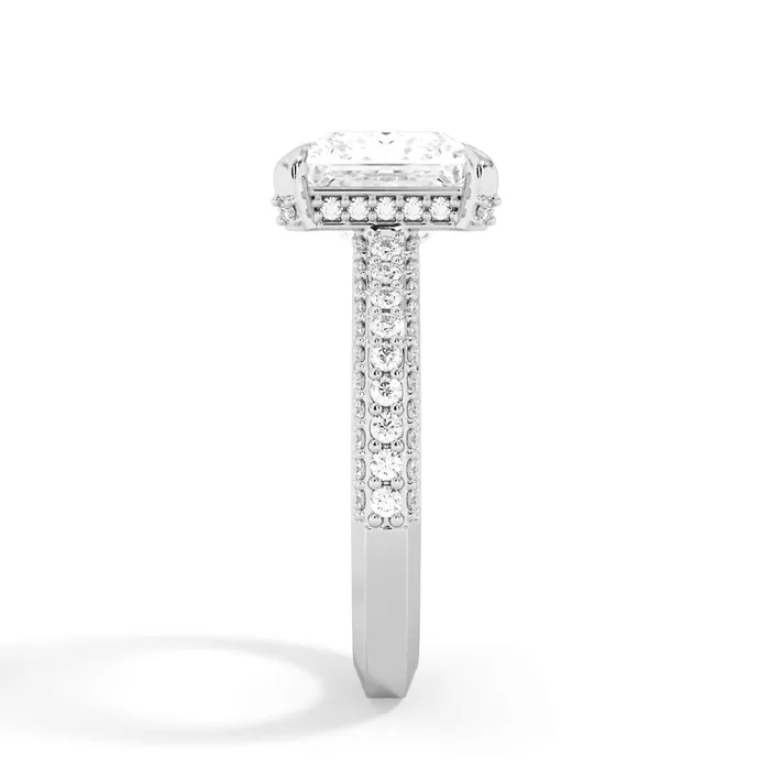 Rings deBebians Three Row Open Profile Diamond Basket Engagement Ring