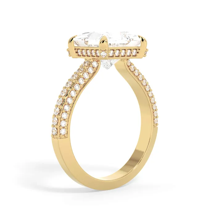 Rings deBebians Three Row Open Profile Diamond Basket Engagement Ring