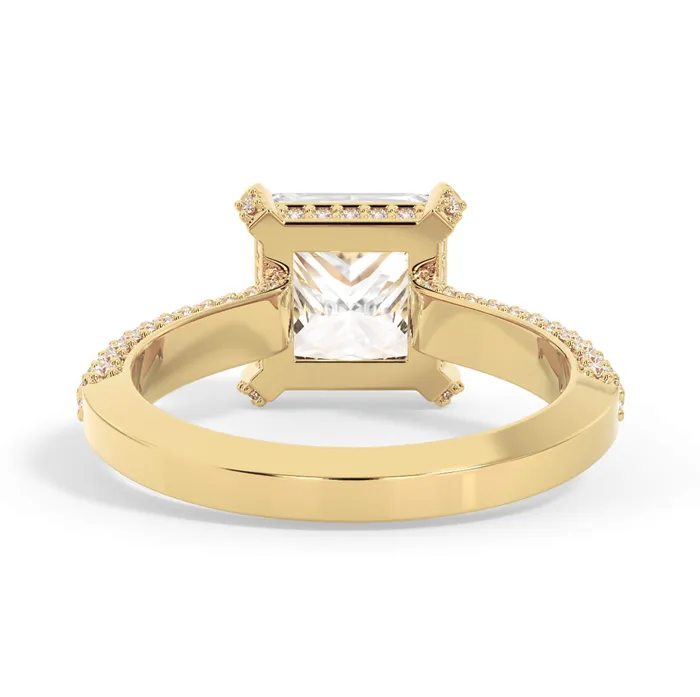 Rings deBebians Three Row Open Profile Diamond Basket Engagement Ring