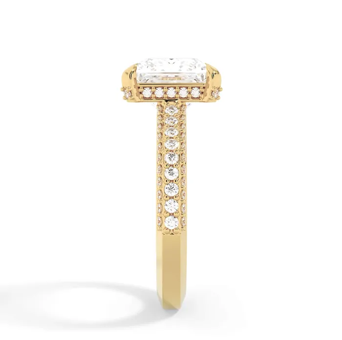 Rings deBebians Three Row Open Profile Diamond Basket Engagement Ring