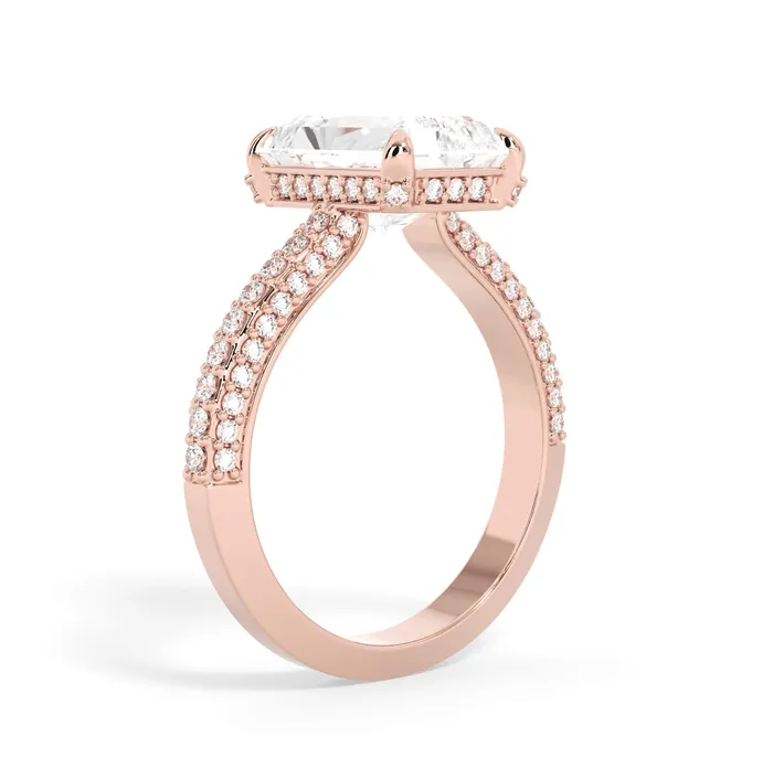Rings deBebians Three Row Open Profile Diamond Basket Engagement Ring