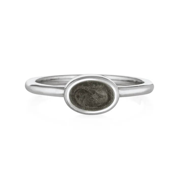 Rings Lateral Oval Stacking Cremation Ring in 14K White Gold closebymejewelry Rings Lateral Oval Stacking Cremation Ring in 14K White Gold closebymejewelry