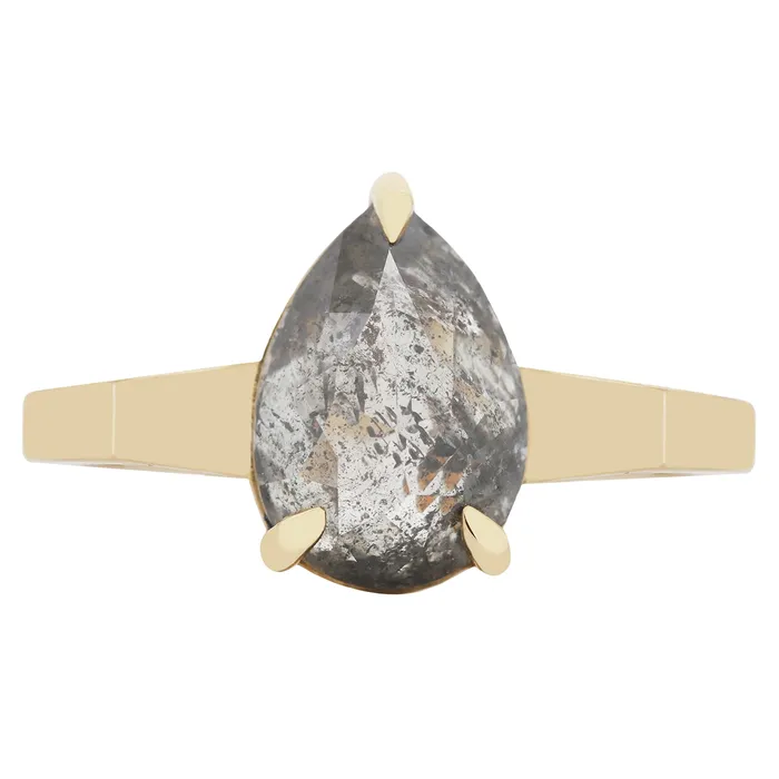 Rings Lauren Wolf Jewelry Speckled Ash Pear Diamond Ring