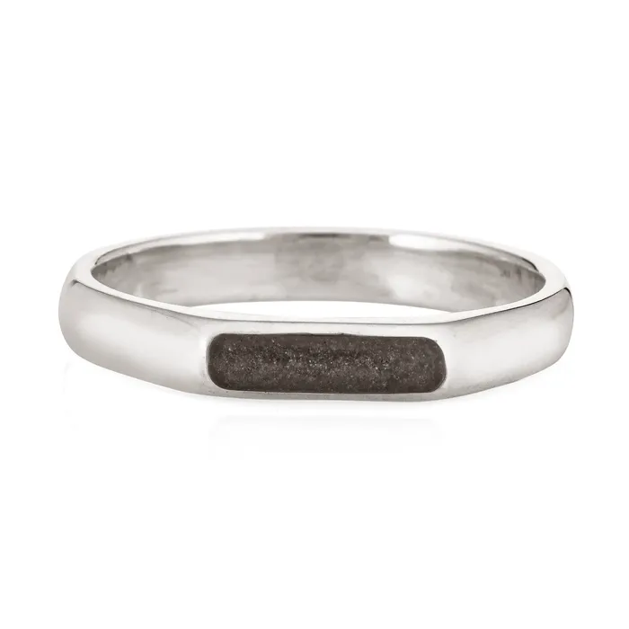 Rings Mens Smooth Band Cremation Ring in Sterling Silver closebymejewelry