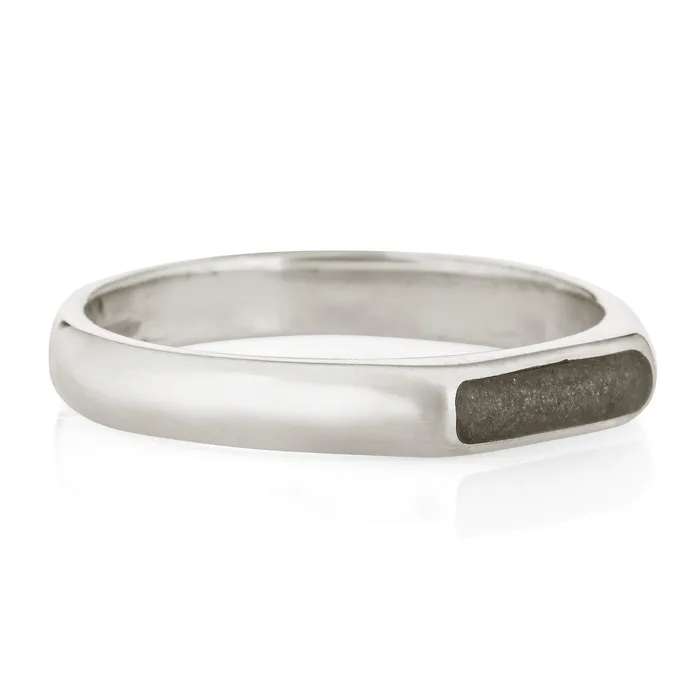 Rings Mens Smooth Band Cremation Ring in Sterling Silver closebymejewelry