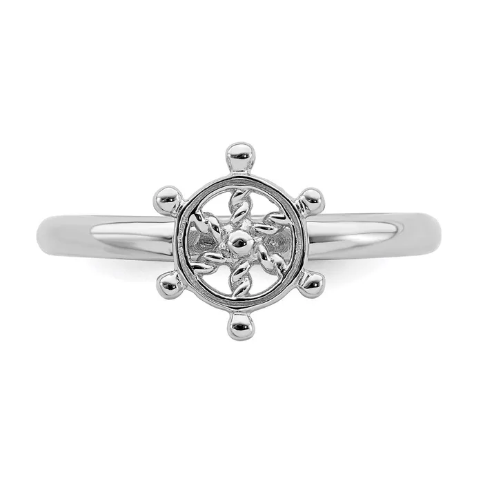 Rings Stackable Expressions Sterling Silver Stackable Expressions Rhodium Ships Wheel Ring QSK1944 Rings Stackable Expressions Sterling Silver Stackable Expressions Rhodium Ships Wheel Ring QSK1944