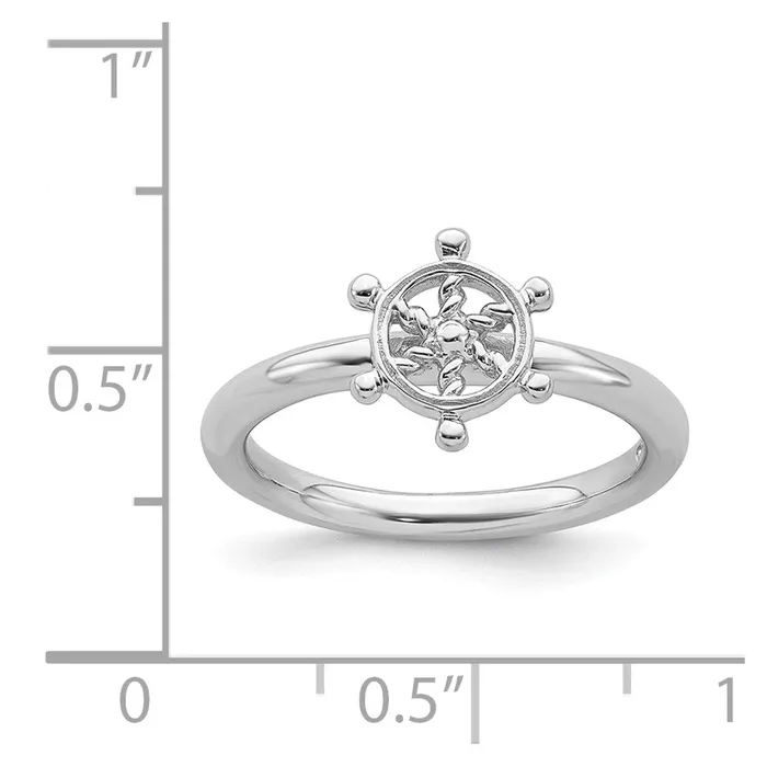 Rings Stackable Expressions Sterling Silver Stackable Expressions Rhodium Ships Wheel Ring QSK1944 Rings Stackable Expressions Sterling Silver Stackable Expressions Rhodium Ships Wheel Ring QSK1944