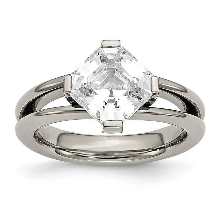 Rings Titanium CZ Ring TB375 Chisel