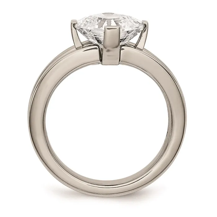 Rings Titanium CZ Ring TB375 Chisel Rings Titanium CZ Ring TB375 Chisel