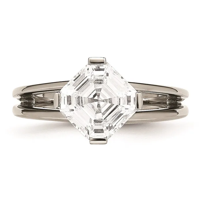 Rings Titanium CZ Ring TB375 Chisel Rings Titanium CZ Ring TB375 Chisel