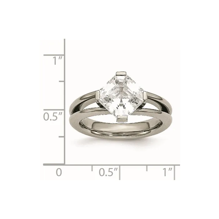 Rings Titanium CZ Ring TB375 Chisel Rings Titanium CZ Ring TB375 Chisel