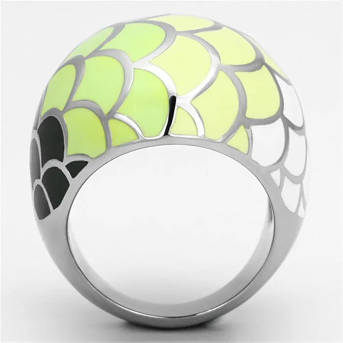 Rings TK1174 High polished no plating Stainless Steel Ring with Epoxy in Multi Color Alamode